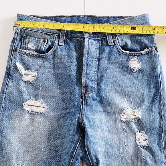 Levi's - Blue Wedgie Icon Straight Jeans In Partner in Crime Wash - Size 26 - Picture 11 of 13